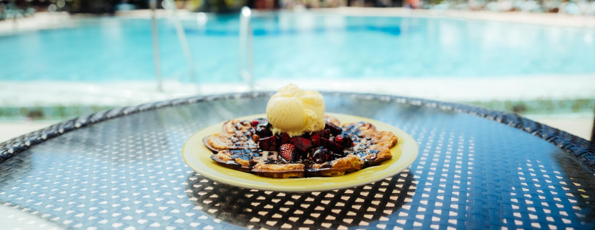 Waffle in the pool bar in Seaside Palm Beach